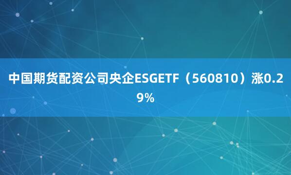 中国期货配资公司央企ESGETF（560810）涨0.29%
